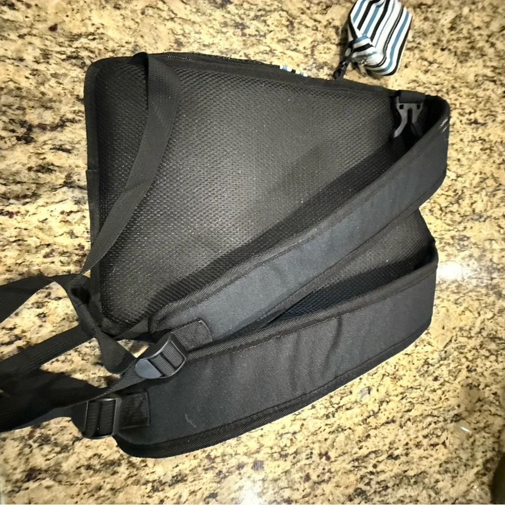 Black and Blue Striped pet Carrier